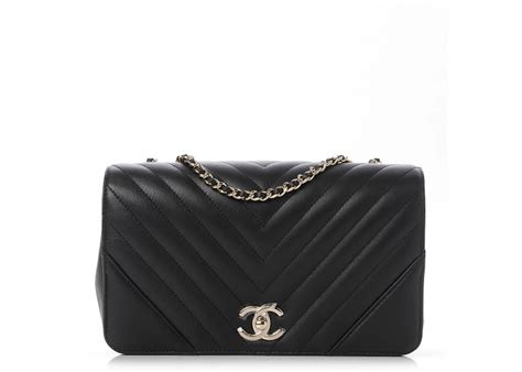 Chanel Statement Flap Chevron Metallic Calfskin Gold